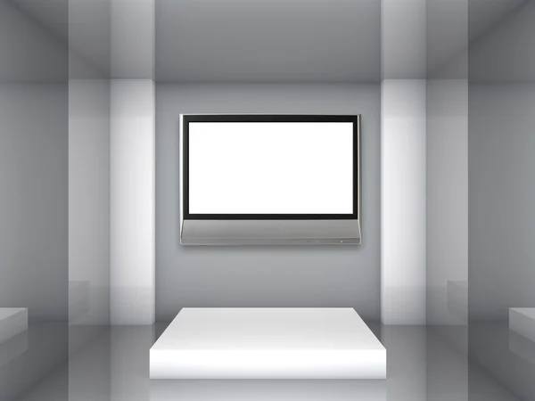 LCD tv in de galerij — Stockfoto