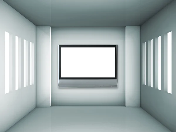 Leere Galerie mit Fenstern — Stockfoto
