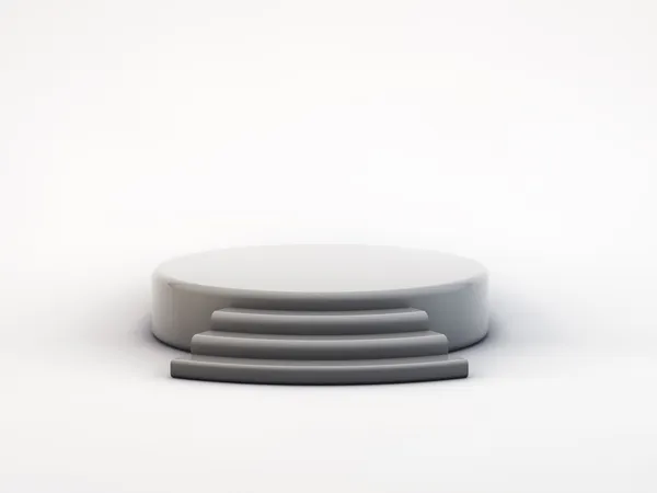白の背景に灰色の表彰台 — ストック写真