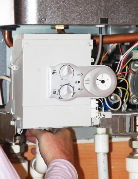 Gas boiler under repair — Stock Image Gas boiler under repair Stock Image