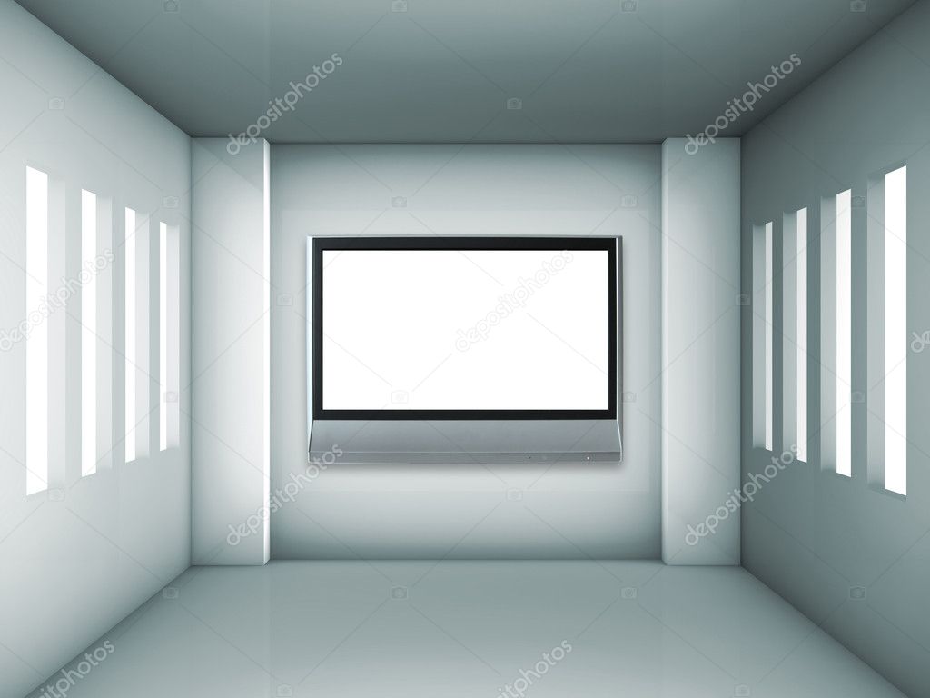 Empty gallery with windows