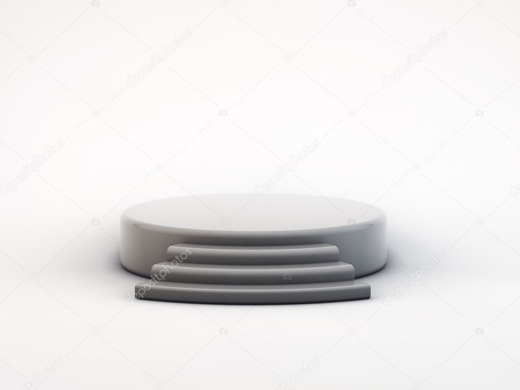 Grey podium on white background