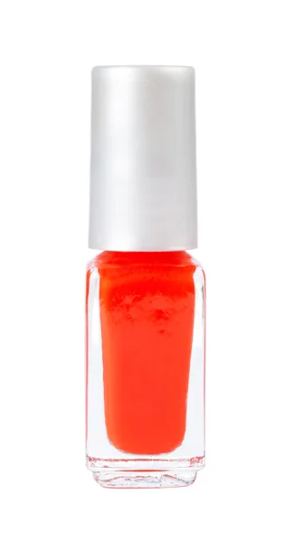 Verniz de unhas vermelho no fundo branco — Fotografia de Stock