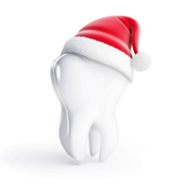 Tooth santa hat clipart