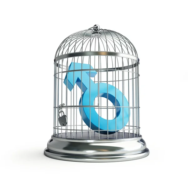 Cage for birds man — Stock Photo, Image