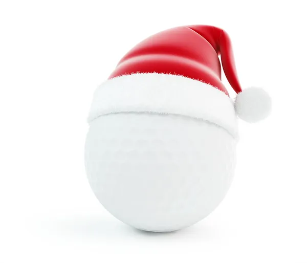 Santa hat golf piłka — Zdjęcie stockowe