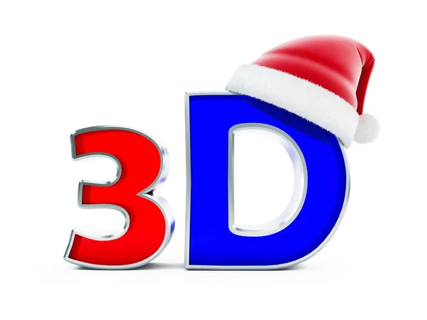 3d movies santa hat — Stock Photo, Image