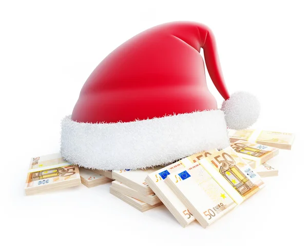Santa hat euro — Zdjęcie stockowe