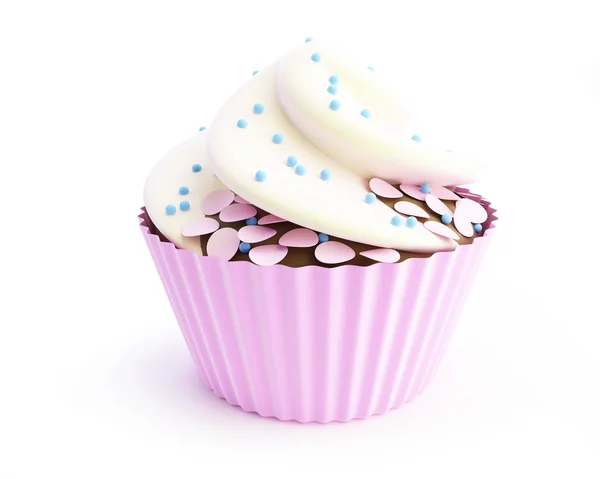 Cupcakes 3d em um fundo branco — Fotografia de Stock