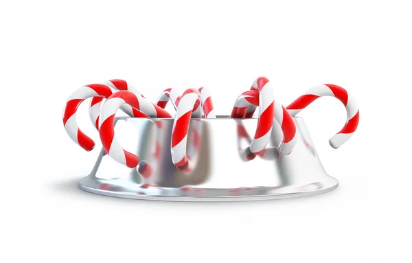Christmas candy dog dish — Stock Photo, Image