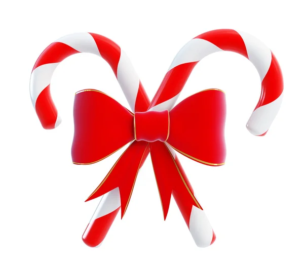 Kerstmis snoep red bow ik — Stockfoto