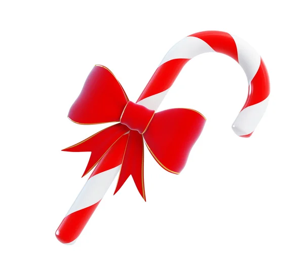 Christmas Cand red bow — Stock Photo, Image