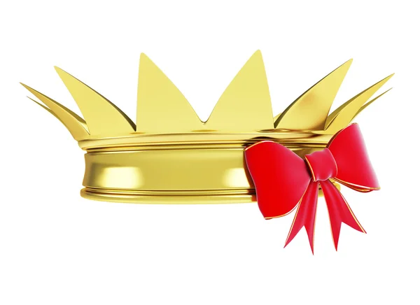 Coroa de ouro com uma fita — Fotografia de Stock