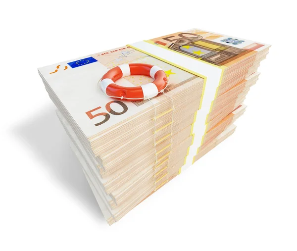 Ευρώ χρήματα σανίδα σωτηρίας Σκάλα — Φωτογραφία Αρχείου