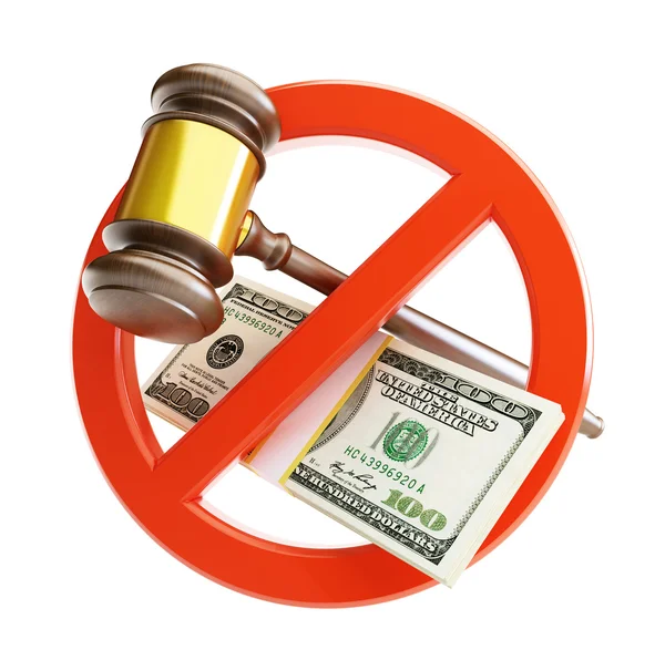 No law dollar on a white background — Stock Photo, Image