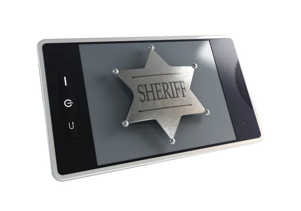 Телефон значка шерифа — стокове фото