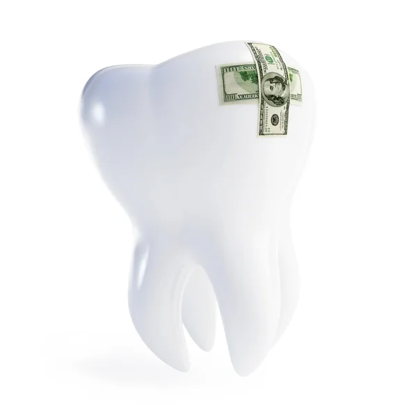Opravit zub skvrna na dolaru — Stock fotografie