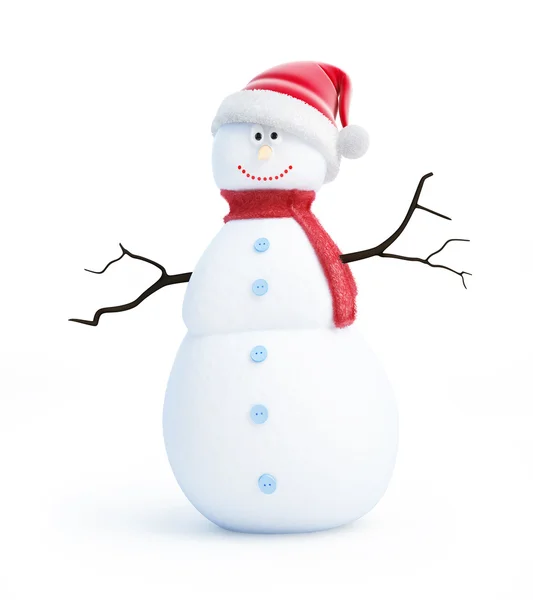 Snö män santa hatt — Stockfoto