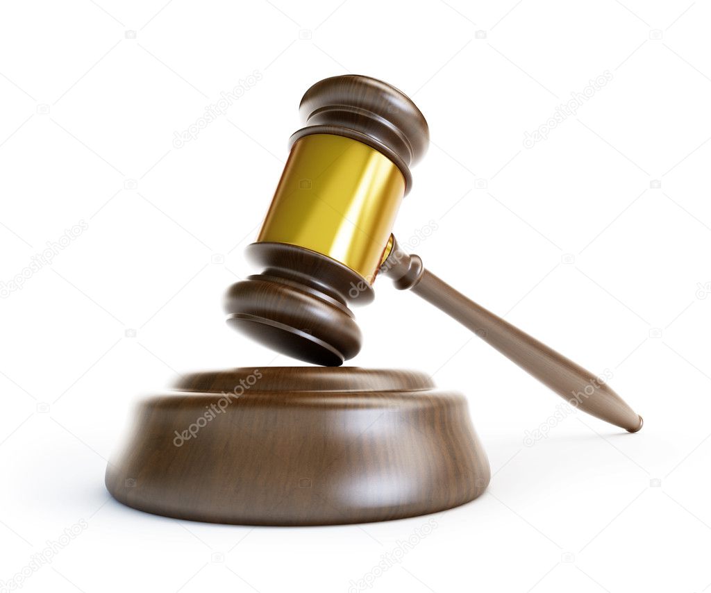 Gavel on a white background