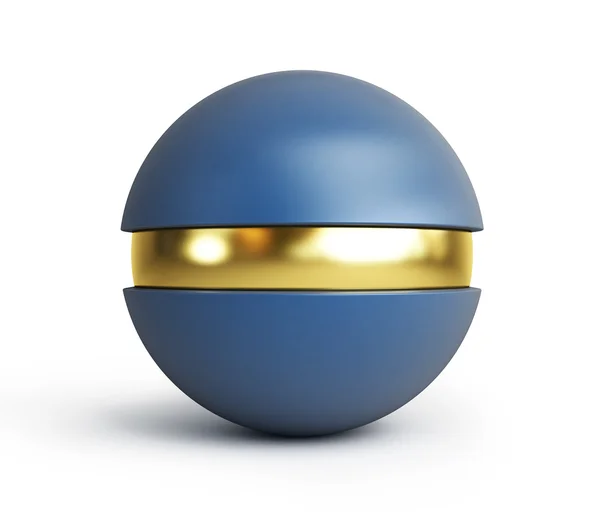 Bola de plástico com uma inserção de ouro — Fotografia de Stock