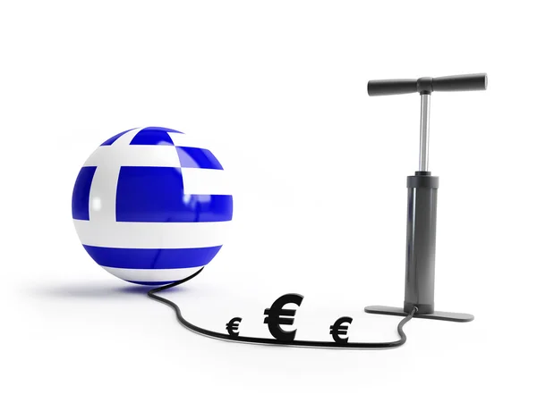 Grekland pump euro pengar — Stockfoto