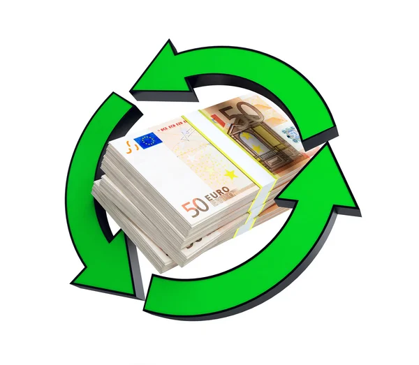 Empilements de recyclage en euros — Photo