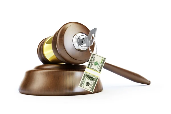 Nyckeln till lagen i pengar — Stockfoto
