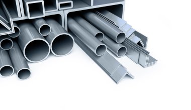 Metal pipes, angles, channels, squares clipart