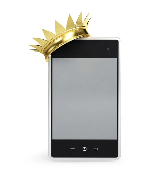 Золотий мобільний телефон вирощений — стокове фото