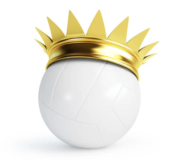 Volleyball ball gold crown — Stock Photo, Image