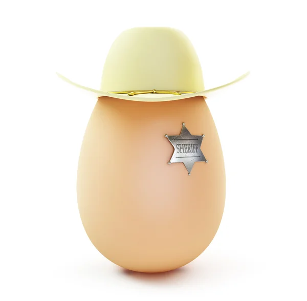 Jajko kapelusz szeryfa — Zdjęcie stockowe