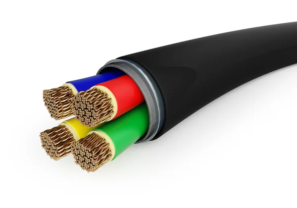Black electrical cable — Stock Photo, Image