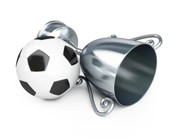 Trophy silver cup football — Stock Photo, Image