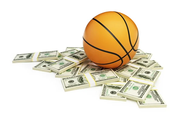 Basketbalový míč dolar — Stock fotografie