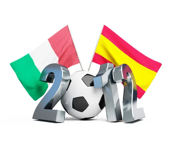 足球 2012年西班牙 vs 意大利 — 图库照片