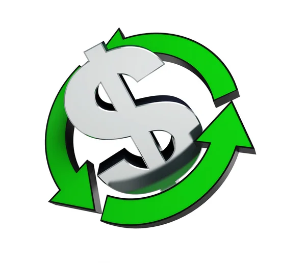 Recykling Dolar — Zdjęcie stockowe