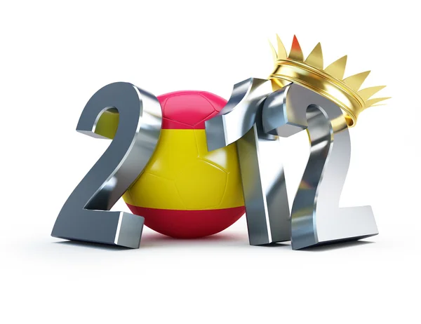 2012 soccer ball spain gold crown — Stock Photo, Image