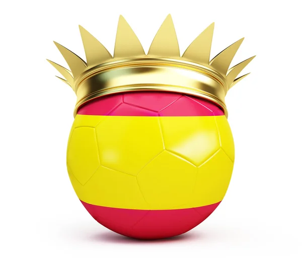Soccer balle espagne couronne d'or — Photo