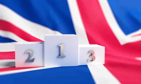 Britain flag on it a pedestal — Stock Photo, Image