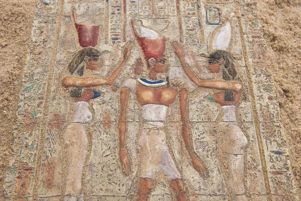 Altägyptische Malerei auf der Steinplatte — Stockfoto