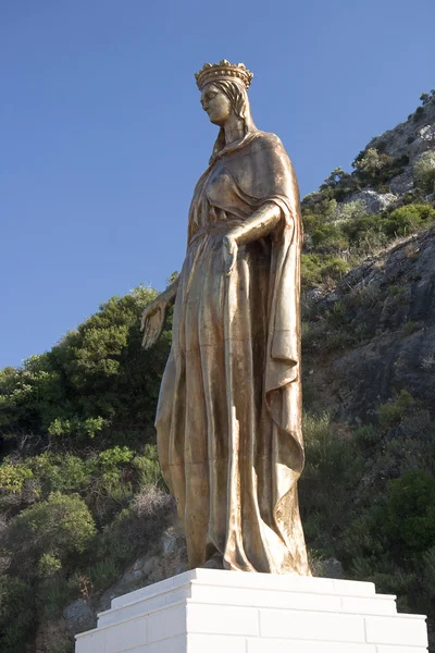 Jungfrau Maria goldene Statue — Stockfoto