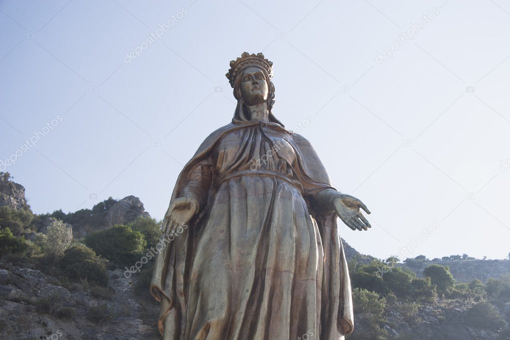 Virgin Mary Golden Statue