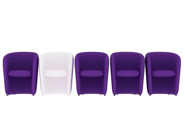 Кожаные кресла изолированы на белом — стоковое фото