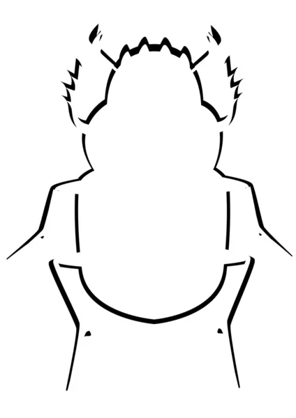 Obrysový scarab brouk — Stockový vektor