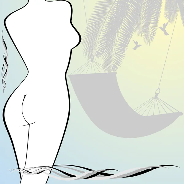 Le contour de la figure féminine — Image vectorielle