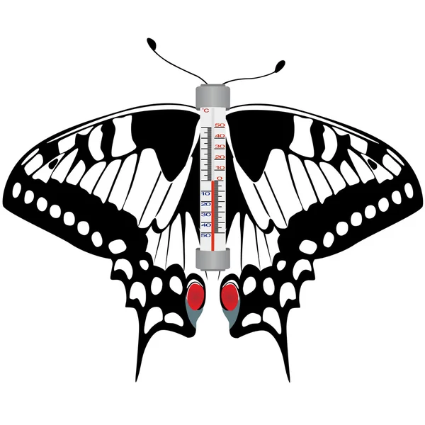 Teploměr motýl — Stockový vektor