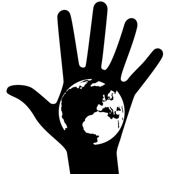 手和全球 — 图库矢量图片