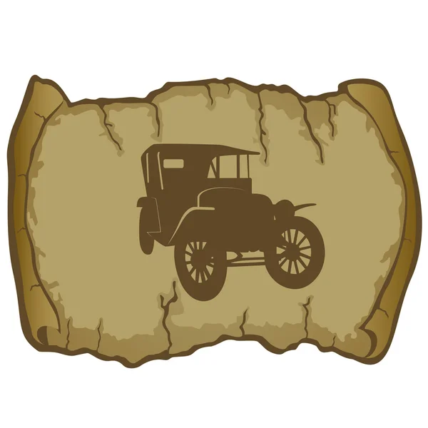 Vintage Car and parchment — Stock Vector