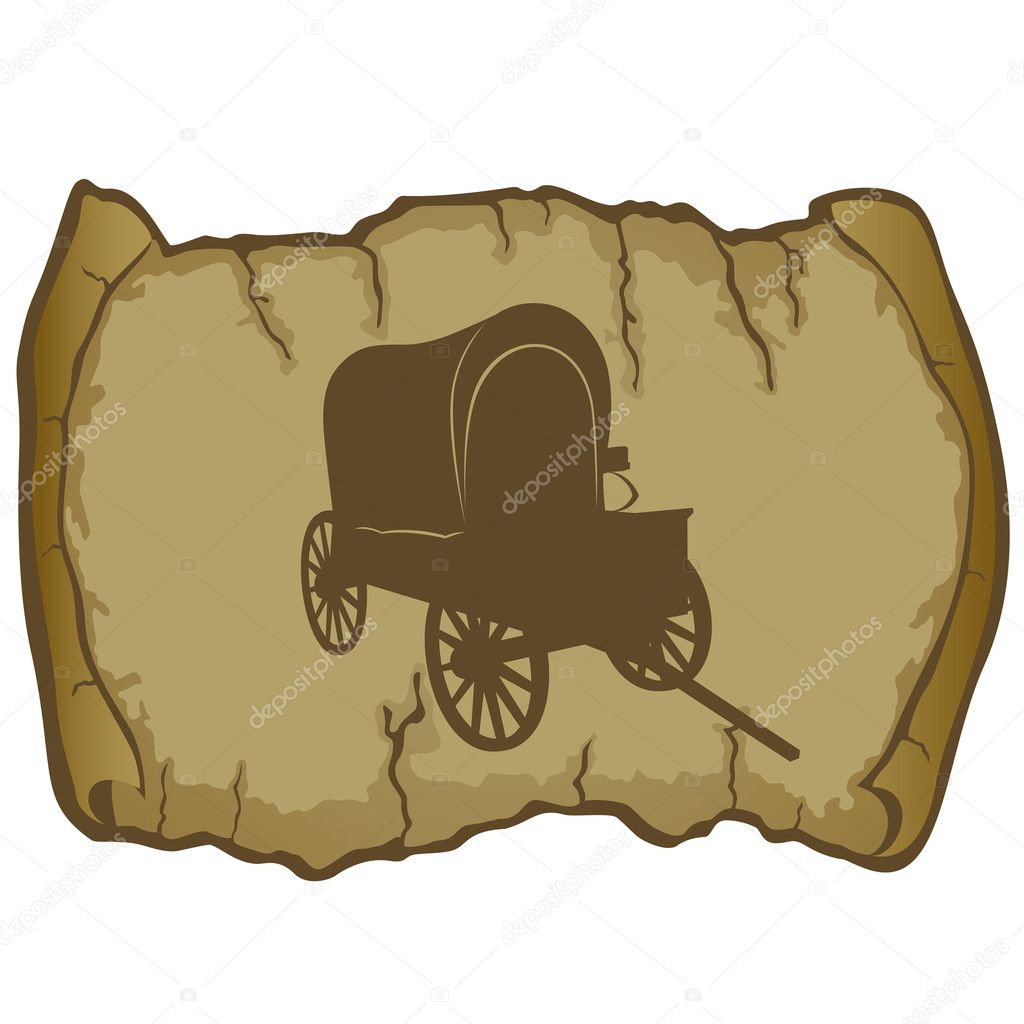 An old wagon and parchment
