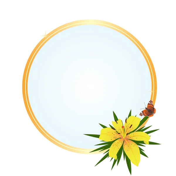 Πλαίσιο με ένα κίτρινο λουλούδι — Διανυσματικό Αρχείο